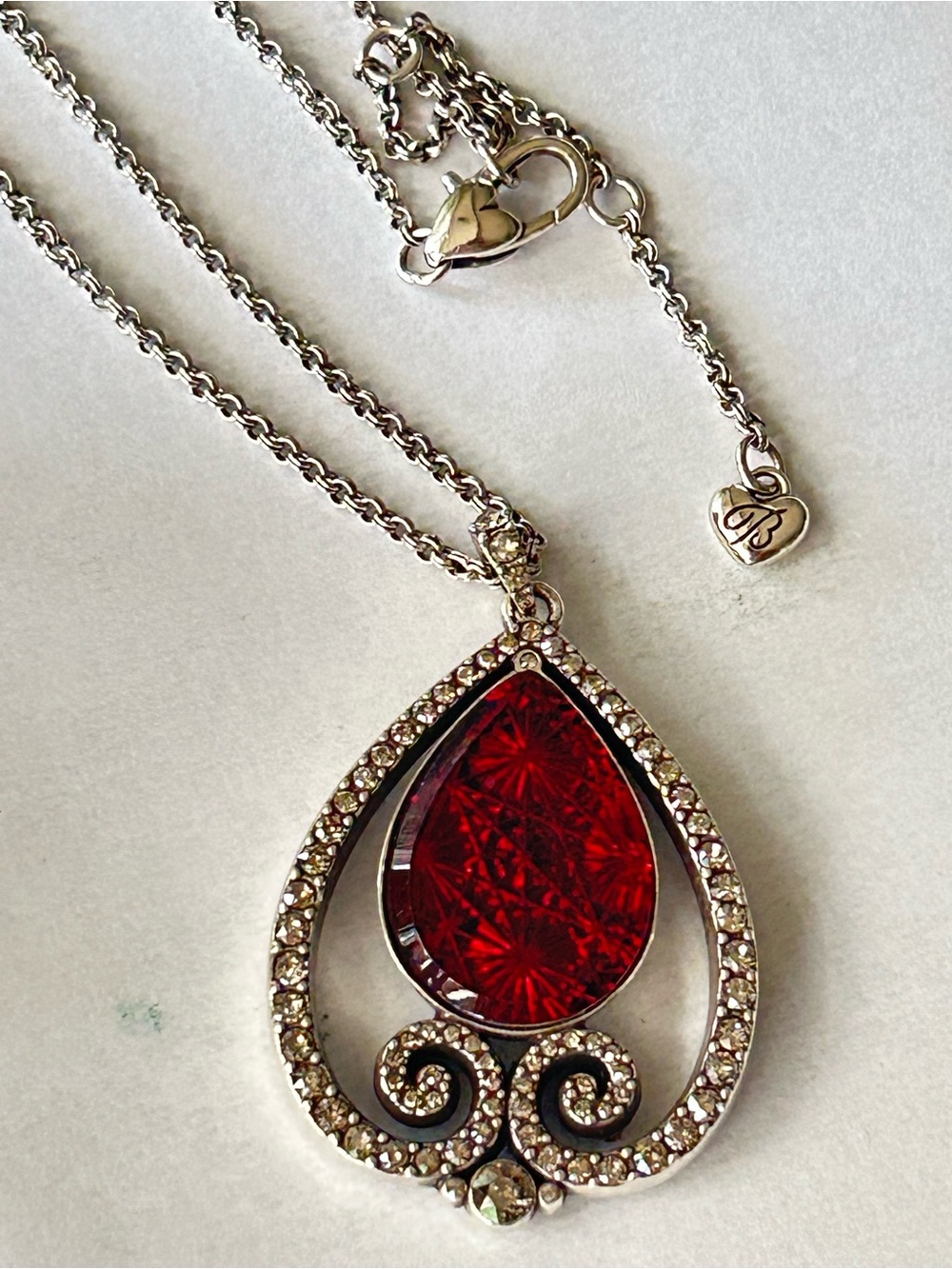 Brighton SEA OF LOVE Necklace RUBY Red Crystal MSRP $108